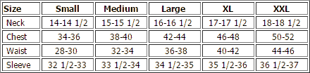 Captain Morgan Coat Sizes