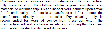 Clothing Warranty