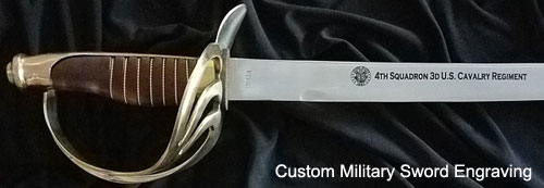 Custom Engraving - Cavalry Swords