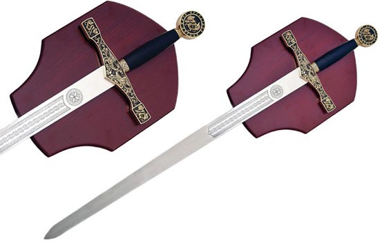 Excalibur Swords with Wall Display Plaque