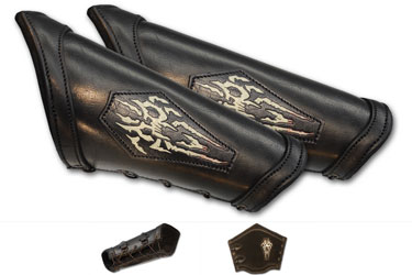 LeatherWorks Necromancer Black Bracers 