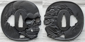 Shi Katana Swords Skull Tsuba