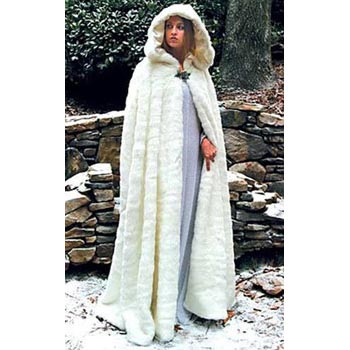 Snow Queen Faux Fur Hooded Cape