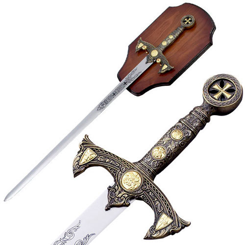Templar Sword with Display Plaque